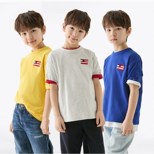 타미힐피거 부클 플래그 자수 티셔츠 3종 T42F1KKO520BT1_이미지