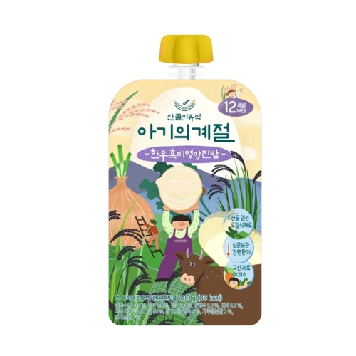 에코맘 산골이유식 완료기 한우흑미영양진밥 100g (1개)_이미지