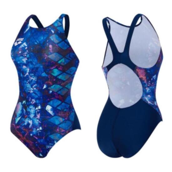 아레나 아이스버그 원피스레이스백 여성수영복 A5SL1LD08BLU