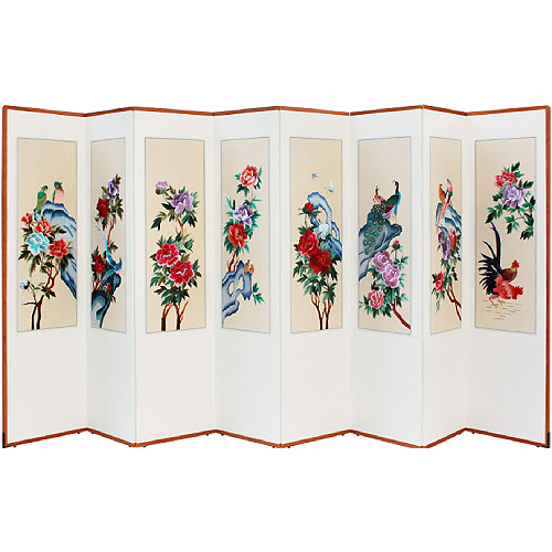 박씨상방 손자수 목단 미색 8폭병풍