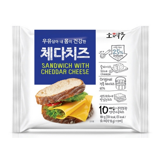 동원F&B 소와나무 체다치즈 10매입 180g (1개)_이미지