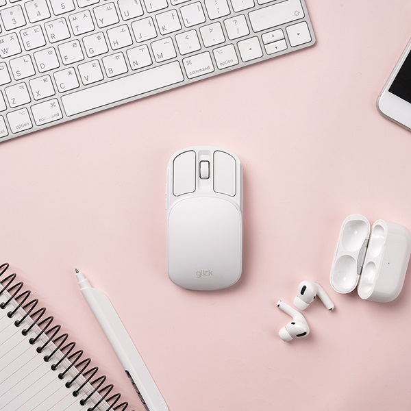 지클릭커 OFFICEPRO OP10 슬라임 미니 블루투스 무선 (화이트)_이미지