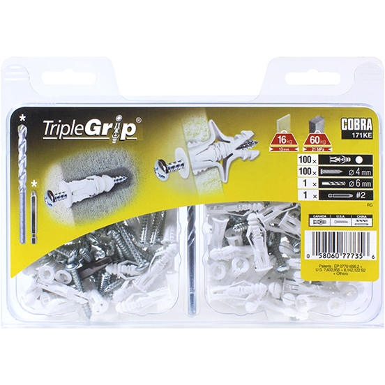 코브라 석고앙카 트리플그립 M4 171KE (100pcs)