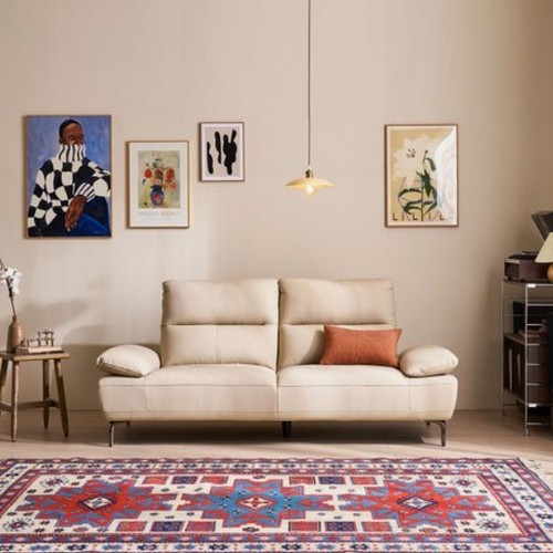 리바트 세계가구 코트니 천연가죽 소파 3인용_이미지