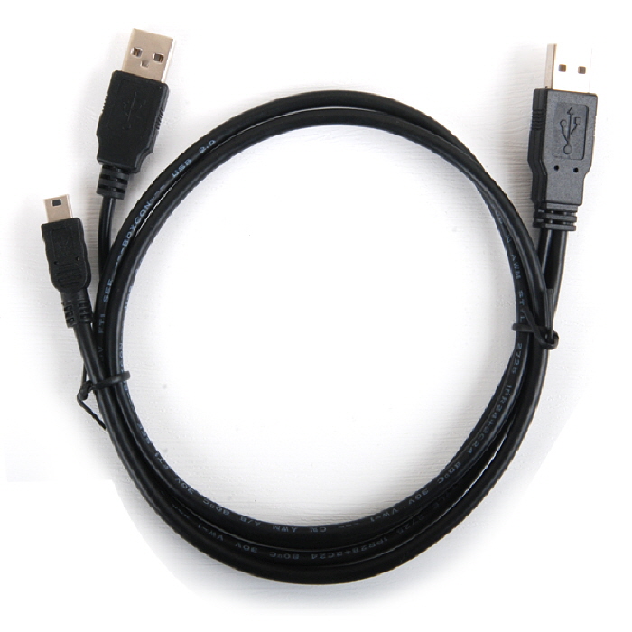 마하링크 USB 2.0 (A-mini 5pin) (M/M) Y케이블 (ML-U5Y010, 1m)_이미지