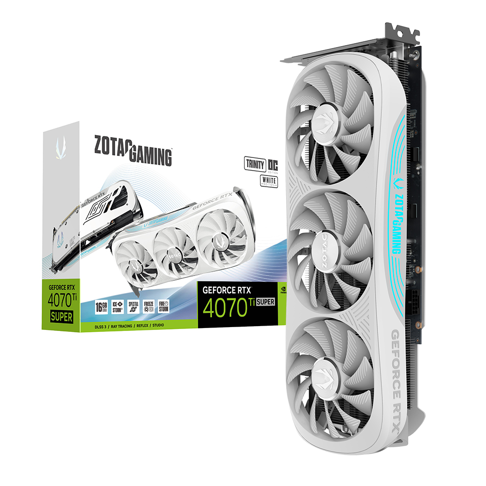 ZOTAC GAMING 지포스 RTX 4070 Ti SUPER Trinity OC D6X 16GB White_이미지
