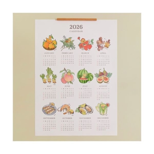 카카오프렌즈 2026 제철 식재료 포스터 캘린더 춘식이
