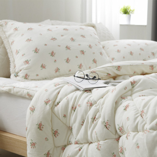 누비지오 티니플라워 극세사양털 차렵이불베개세트 (퀸 Q)