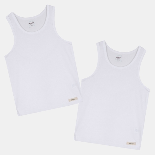 앙떼떼 면100 흰색 런닝2매세트ATRS22A 화이트 110