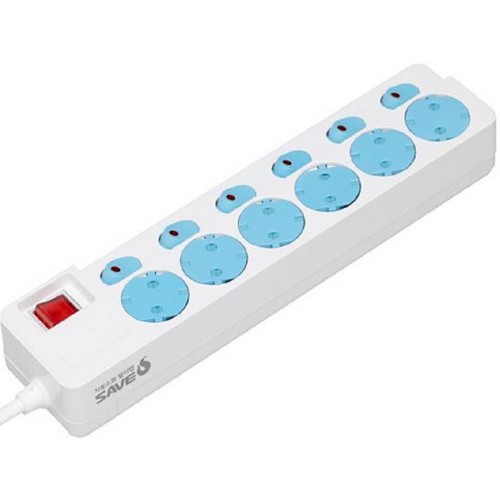 파이터코리아  6구 안전캡 개별절전 자동소화 멀티탭 (1.5m)