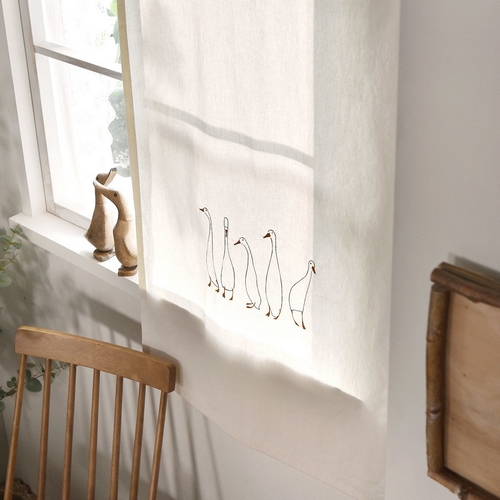 벨라이프 패밀리덕 자수 가리개 커튼 (1개, 70x150cm)_이미지