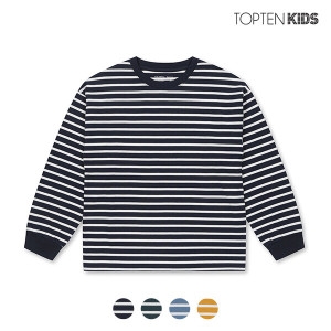 탑텐키즈 남아 스트라이프 9부 티셔츠_MKC3TS1001_이미지