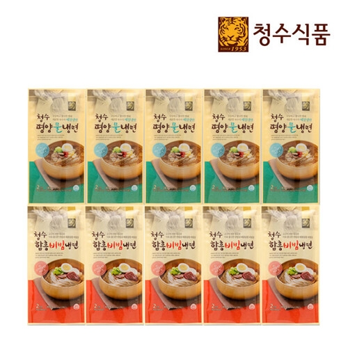 청수식품 청수 평양 물냉면 360g + 함흥 비빔냉면 360g (5개)