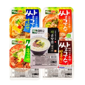 백제 멸치쌀국수6개 + 김치쌀국수6개 + 육개장쌀국수6개 + 얼큰한쌀국수6개 + 파곰탕면6개_이미지