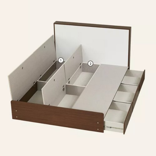 장인가구 밤비 호텔 통서랍 수납침대 K (폼독립스프링)_이미지