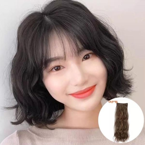 웨이브 옆머리 부분가발 헤어피스 S컬 중단발 물결 펌 WD651FF_이미지