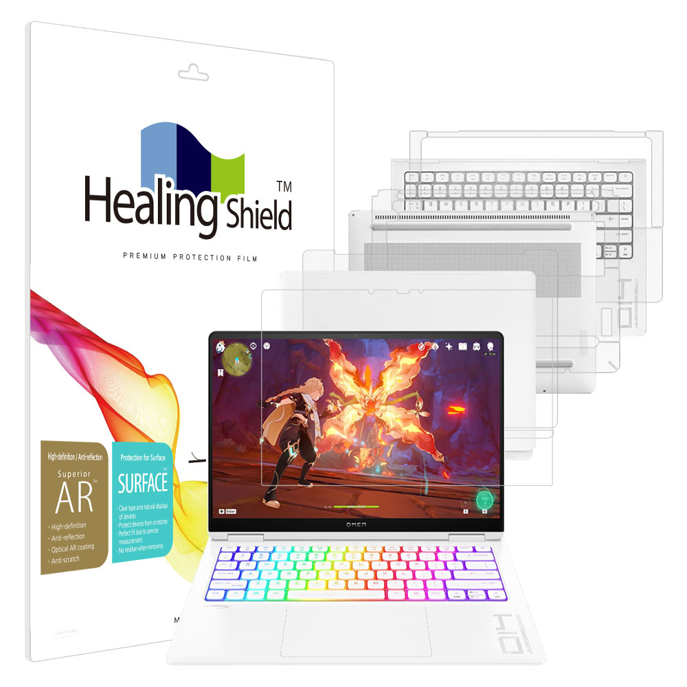 폰트리 힐링쉴드 HP 오멘 14 슬림 fb0075TX 고화질 AR (액정보호필름 + 외부보호필름 3종 세트)_이미지