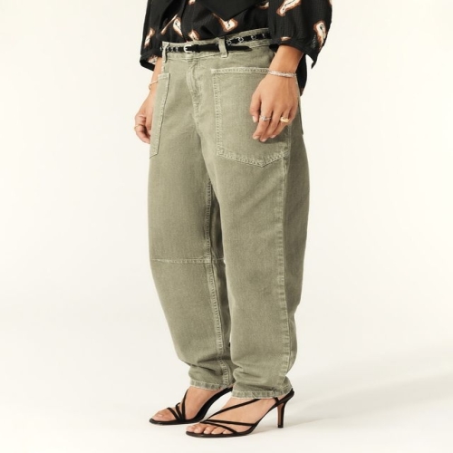 피그먼트 카키 스트레이트핏 데님팬츠 SIPA4F011K2