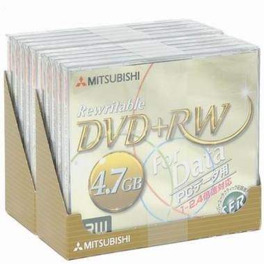 미쓰비시 DVD+RW 4.7GB 2.4x 쥬얼 10장