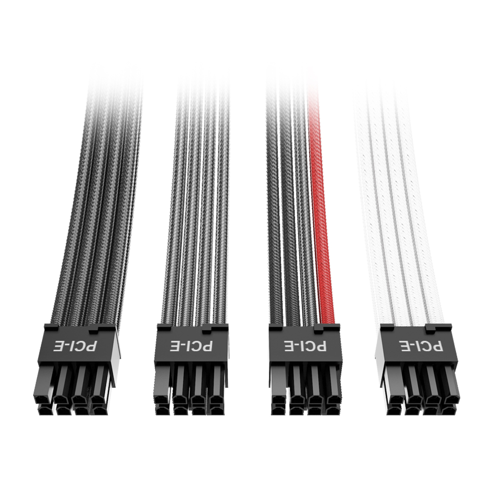 맥스엘리트 시소닉 Direct MOD PCI-E 8(6+2)핀 케이블 (스노우화이트, 0.6m)