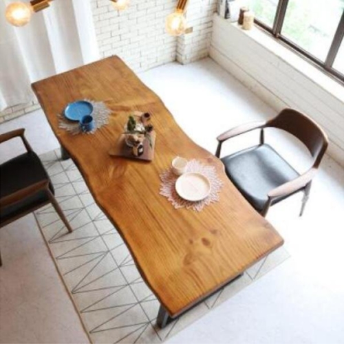 아르네스튜디오  라센 빈티지 우드슬랩 통원목 식탁 2000 (의자별도)