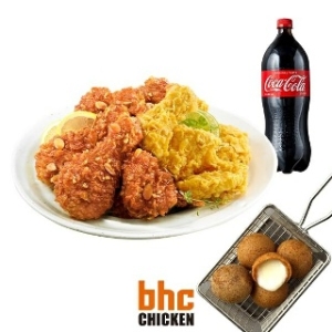 BHC 후라이드반/양념반+치즈볼+콜라1.25L_이미지
