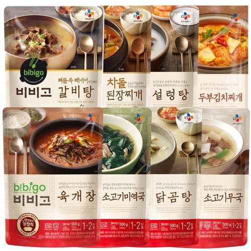 CJ제일제당 비비고 국 탕 찌개 8종 3.82kg 1세트