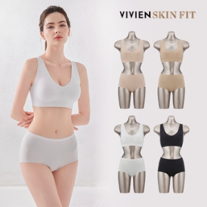비비안 스킨핏 젤라또 런닝형 브라팬티세트 (4세트)_이미지