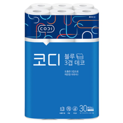 코디 블루 3겹 데코 27m (30롤) (10팩)_이미지