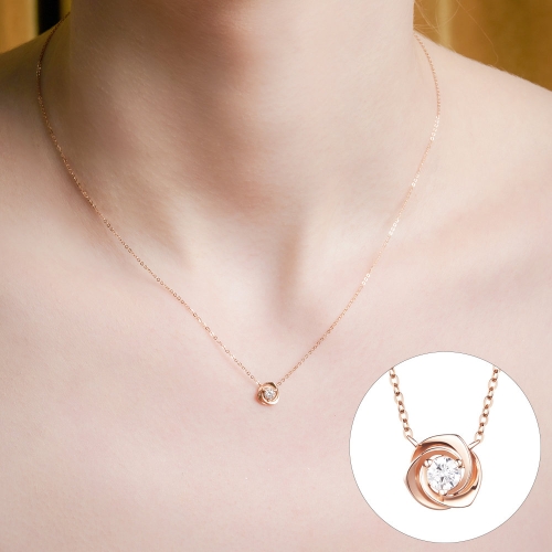 14K 1부 랩 다이아몬드 목걸이 라비앙로즈 RA24D28P