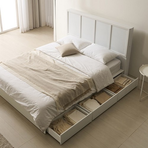 BIF보루네오 호텔라인 3서랍 수납 침대 K (7존독립)