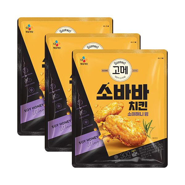 CJ제일제당 고메 소바바치킨 소이허니 윙 300g (3개)_이미지
