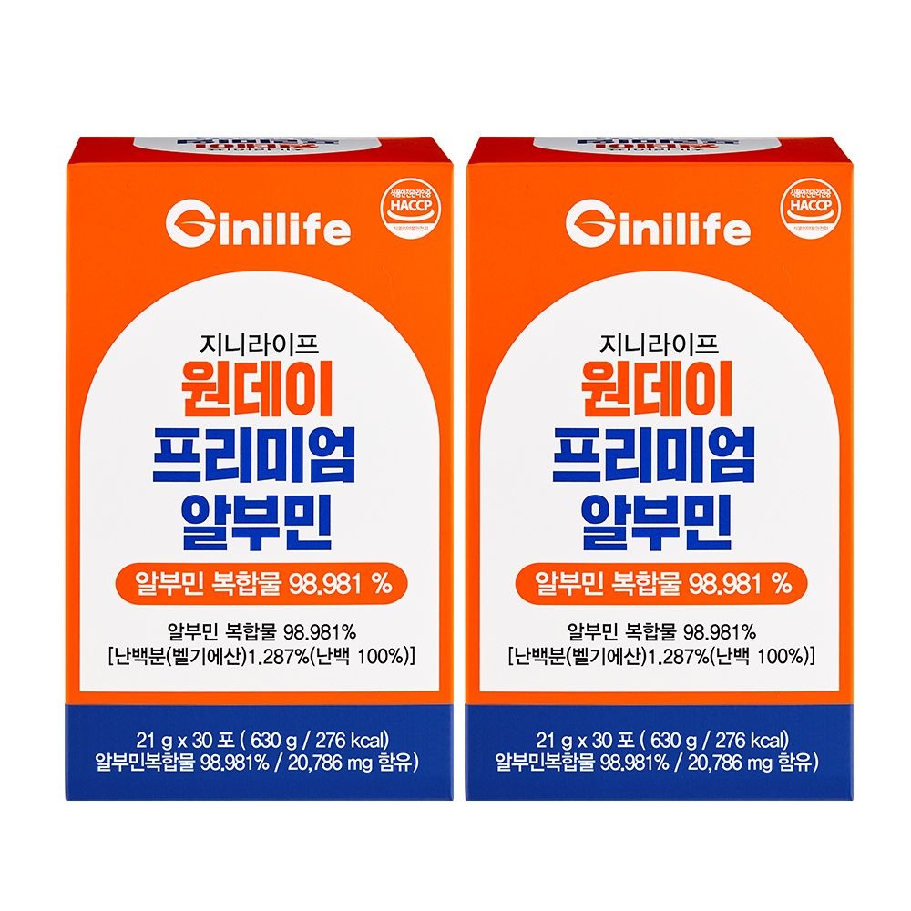 지니트레저 지니라이프 원데이 프리미엄 알부민 21g 30포 (2개)
