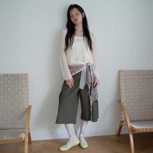 써스데이아일랜드 여성 7부 카고 팬츠 T256MPT133W_이미지