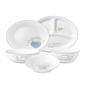 코렐 시나모롤 1인 한국형 원형 삼절 홈세트 5P