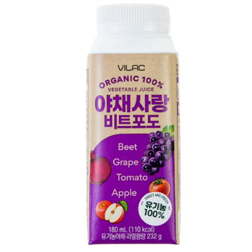 비락 야채사랑 비트포도 180ml (16개)_이미지