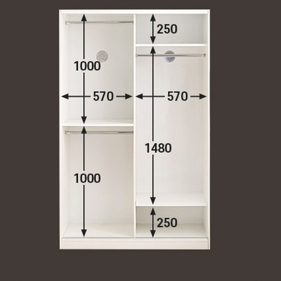 삼익가구 유니온 슬라이딩 행거형+선반형 A세트 옷장 1500_이미지