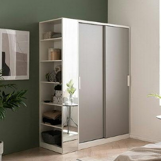 삼익가구 유니온 슬라이딩 행거형+선반형 A세트 옷장 1500_이미지