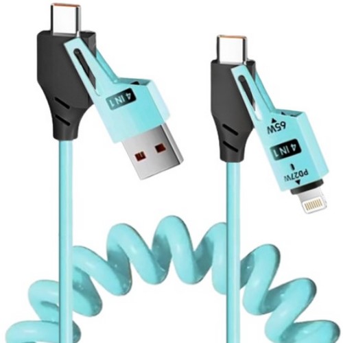 호후 PD 65W 4in1 멀티 스프링 케이블 (1.5m)_이미지