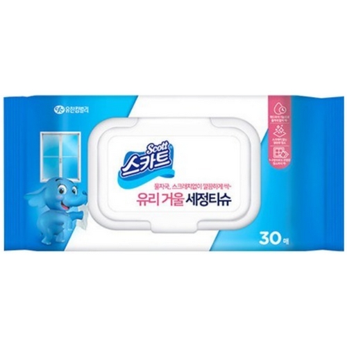 스카트 ㅤ유리 거울 세정 청소티슈 캡형 30매 (8팩)_이미지