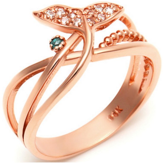 비앤비골드 14K 심플 3줄 고래꼬리 청러프 반지 SRS26659_이미지