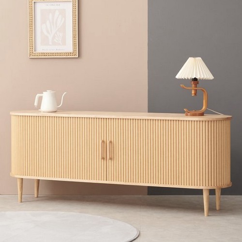 퍼니하우스 모리스 슬라이딩 원목 높은 거실장 1800_이미지