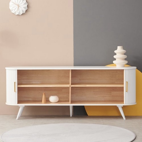 퍼니하우스 모리스 슬라이딩 원목 높은 거실장 1800_이미지