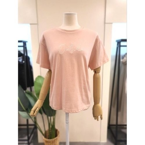 미스칸트 아웃사이드 자수 반팔 티셔츠 핑크 KKTSO524PK_이미지