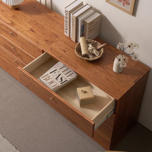 나무뜰 진저 원목 6단 와이드 서랍장 1200_이미지