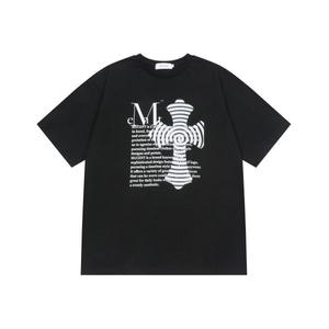 무센트 MUCENT 실케 십자가 레터링 반팔 티 남녀공용 2컬러 P00000YU 167105 Black L 100