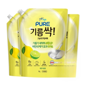 피죤 퓨어 기름싹 레몬라임향 리필 1L (3개)