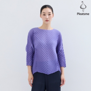 플리츠미 여성 펀칭 V 핸드 플리츠 티셔츠_EPTSS325008