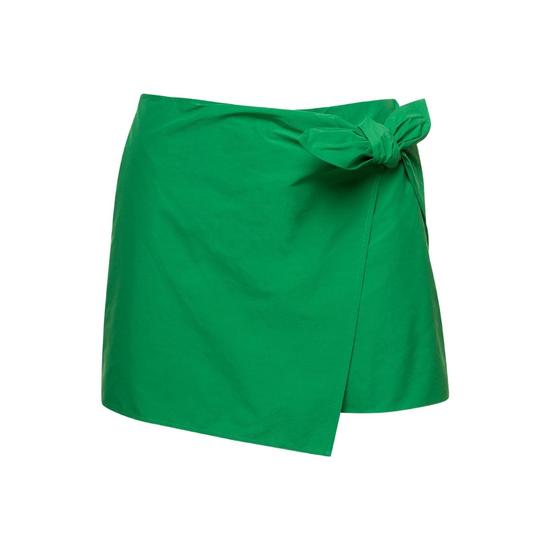 발렌티노 레드발렌티노 그린 Wrap 숏츠 with 보우 Detail in Stretch Popeline 워먼 2R0RFJ105S3505 T