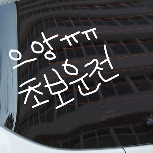 삐뚤빼뚤 초보운전 스티커 으앙 초보운전_이미지